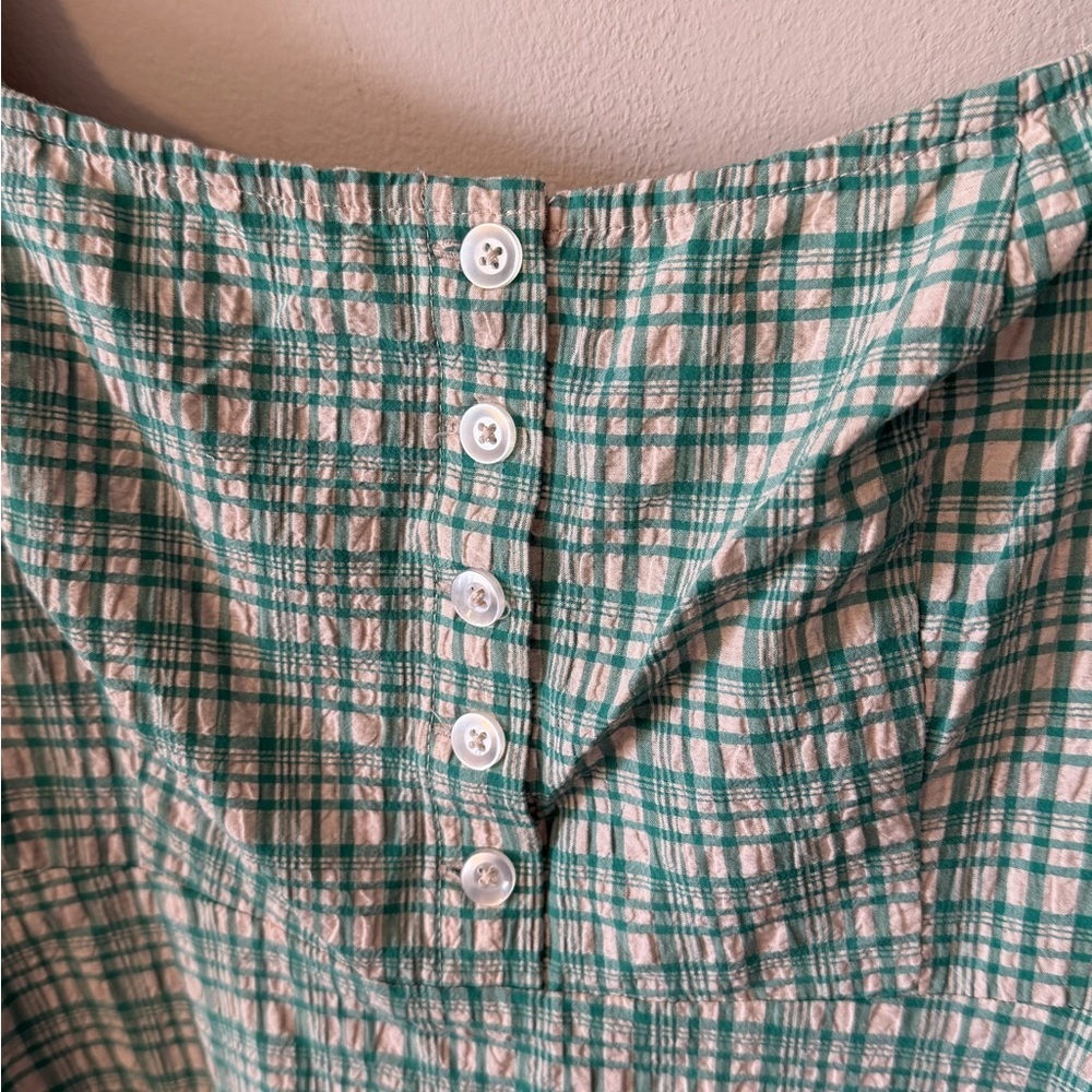 Urban Outfitters UO Viola Check Crinkle Mini Dress Size Medium - Picture 8 of 14